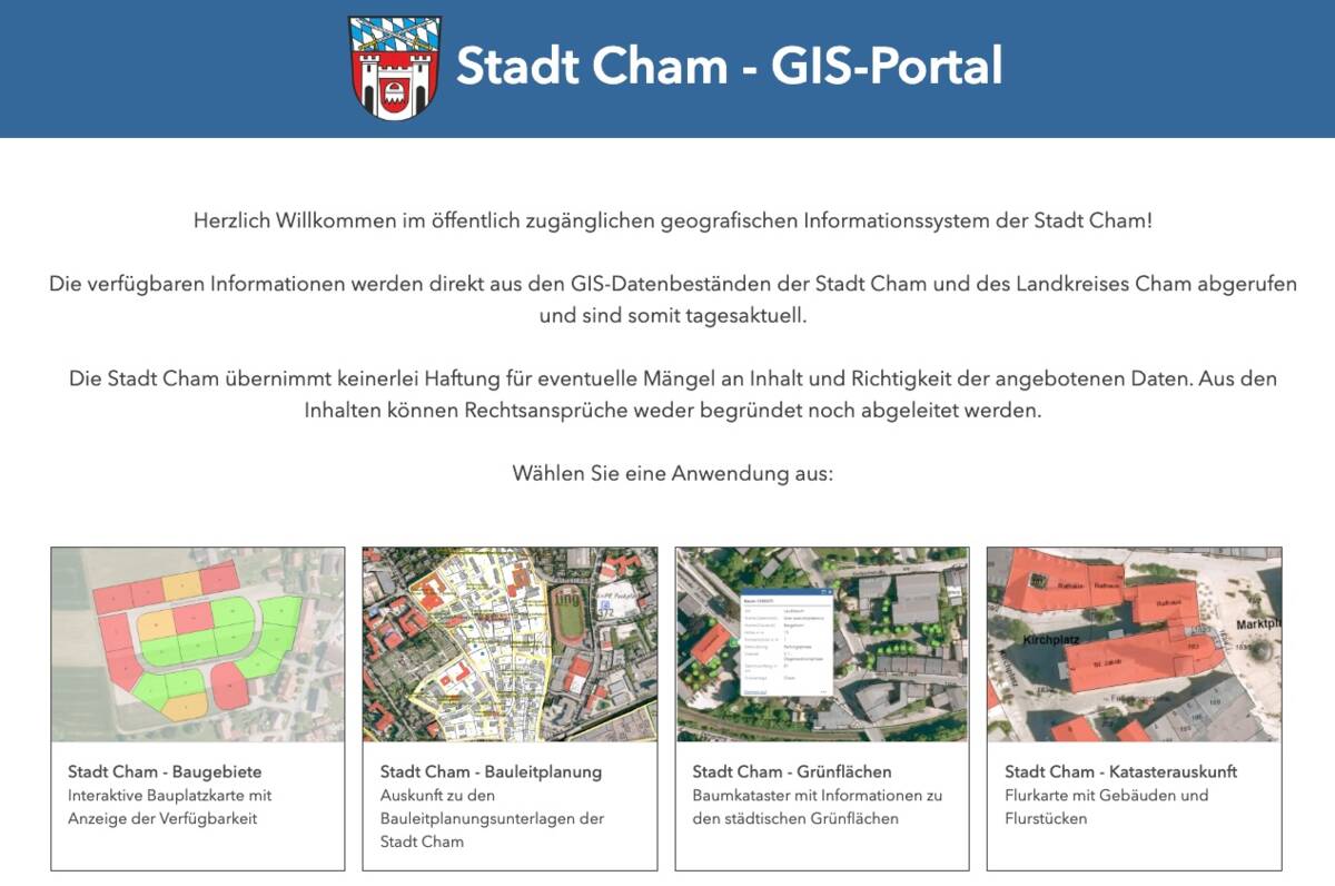 Link zum öffentlichen GIS der Stadt Cham